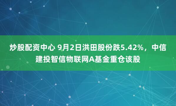 炒股配资中心 9月2日洪田股份跌5.42%，中信建投智信物联网A基金重仓该股